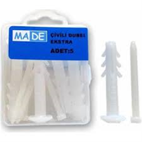 MADE PLASTİK ÇİVİLİ DÜBEL EXTRA 500 LÜ 7 MM